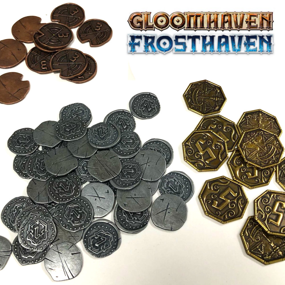 Metallmünzen Frosthaven-Gloomhaven - nicht kompletter Set